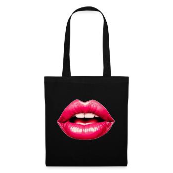 Sinnliche Lippen für einen Frauen und Männer - Stoffbeutel - Schwarz - Vorne