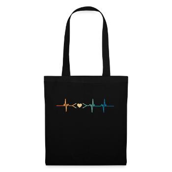 Heartbeat Coding Love - Tote Bag - black - Front