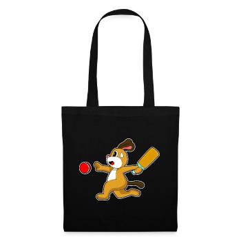 Chien Cricket Cricket Batte - Sac en tissu - noir - Devant