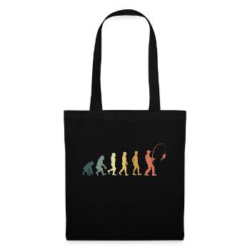 Evolution pêcheur - Sac en tissu - noir - Devant
