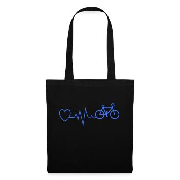 Bicycle Heartbeat Cycling Cycling Race - Tote Bag - black - Front