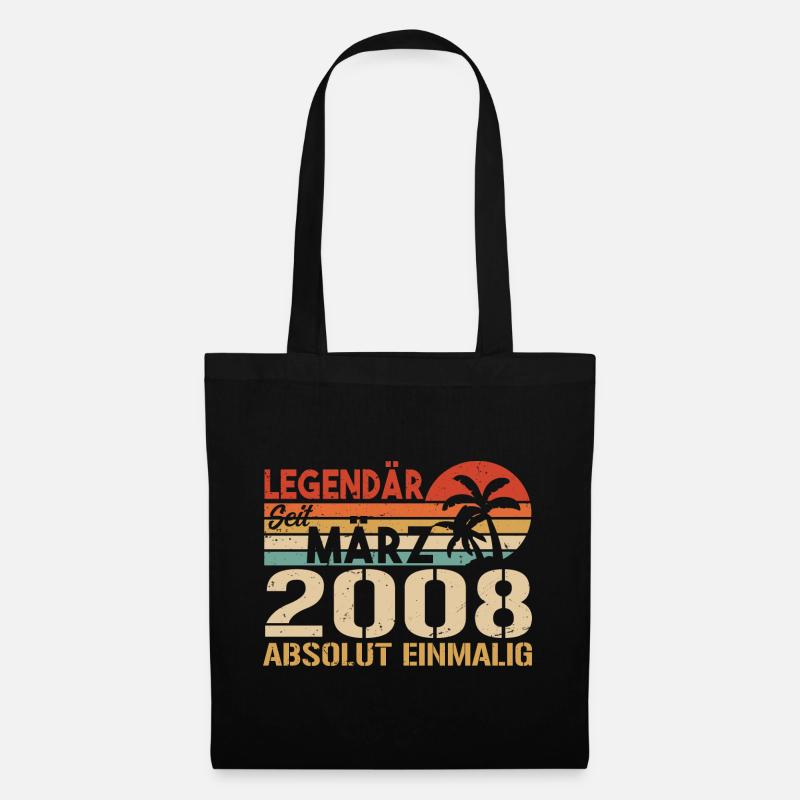 Legendär Seit März 2008 - Absolut Einmalig - Stoffbeutel - Schwarz