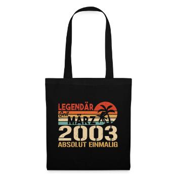 Légendaire depuis mars 2003 - absolument unique - Sac en tissu - noir - Devant