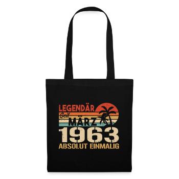 Legendär Seit März 1963 - Absolut Einmalig - Stoffbeutel - Schwarz - Vorne