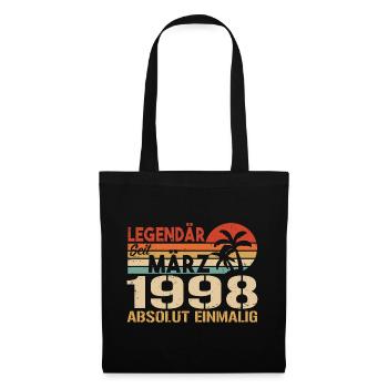 Legendary since March 1998 - absolutely unique - Tote Bag - black - Front