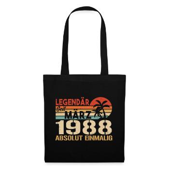 Legendary since March 1988 - absolutely unique - Tote Bag - black - Front