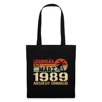 Légendaire depuis mars 1989 - absolument unique - Sac en tissu - noir - Devant
