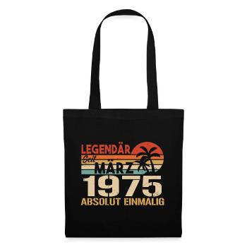 Legendär Seit März 1975 - Absolut Einmalig - Stoffbeutel - Schwarz - Vorne