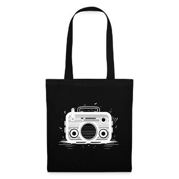 Oldschool Radio Skizze - Stoffbeutel - Schwarz - Vorne