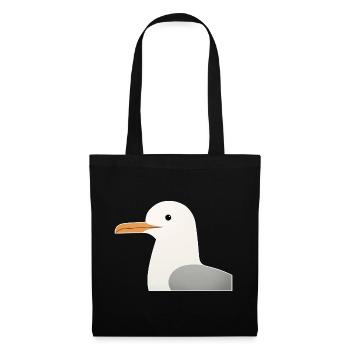 Minimaliste Mouette Design Oiseaux Animal Illustrati - Sac en tissu - noir - Devant