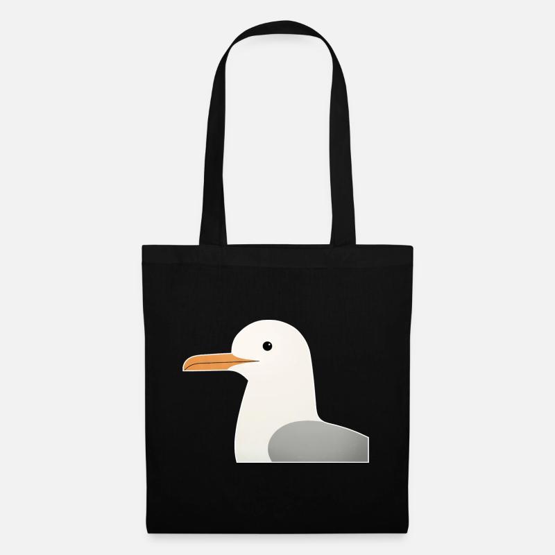 Minimalistisches Möwe Design Vögel Tier Illustrati - Stoffbeutel - Schwarz