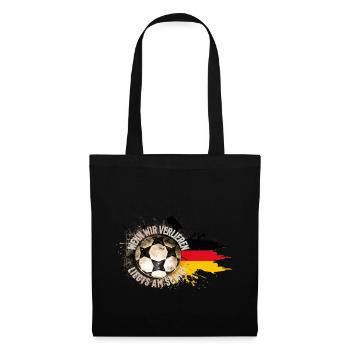 Wenn wir verlieren, liegt’s am Schiri – Fußball - Stoffbeutel - Schwarz - Vorne