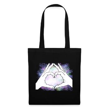 Hands form a heart. Colorful. Love - Tote Bag - black - Front
