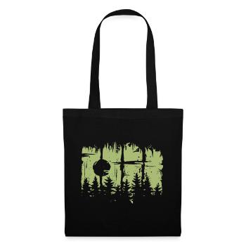 Forêt Brosse Extérieur Arbres Nature Randonnée Icône - Sac en tissu - noir - Devant