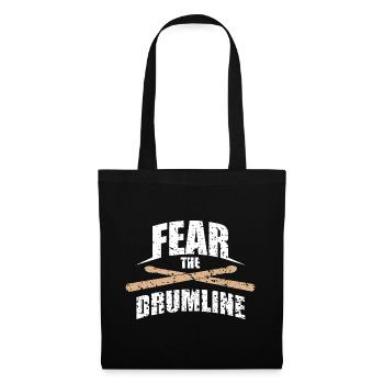 Fear The Drum Line Baguettes de batterie vintage Design musical - Sac en tissu - noir - Devant