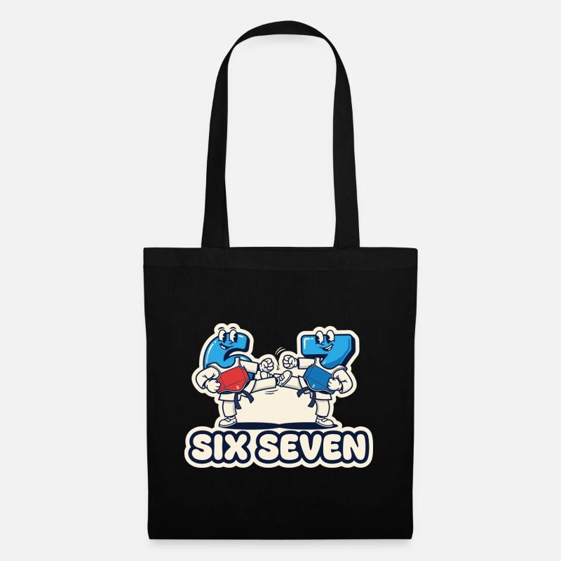 67 Six Seven Taekwondo Meme Lustiges Geschenk - Stoffbeutel - Schwarz