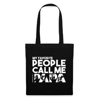 Silhouette d’ouvrier de ligne électrique Papa Line - Sac en tissu - noir - Devant