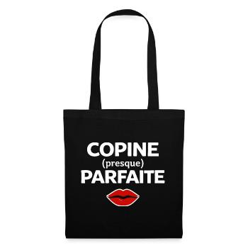 Perfekte Freundin, Humor, Geschenkidee, Frau - Stoffbeutel - Schwarz - Vorne