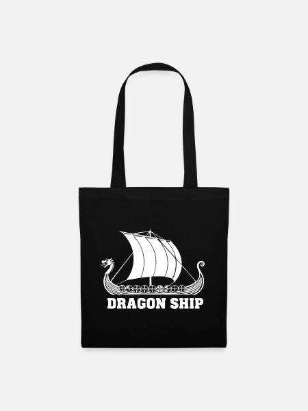 Drakkar-Drachen-Schiff Wikinger-Norse-Schiff - Stoffbeutel - Schwarz