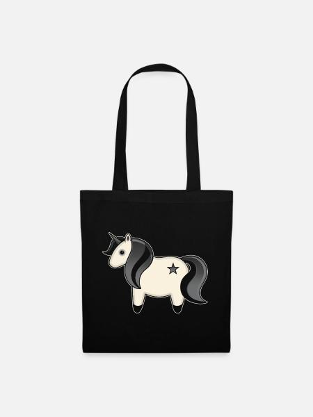 Gothic Kawaii Einhorn - Stoffbeutel - Schwarz