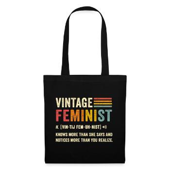Feministische Definition Vintage - Stoffbeutel - Schwarz - Vorne