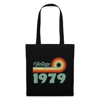 Vintage 1979 Retro Mountain Jubiläum 1979 - Stoffbeutel - Schwarz - Vorne