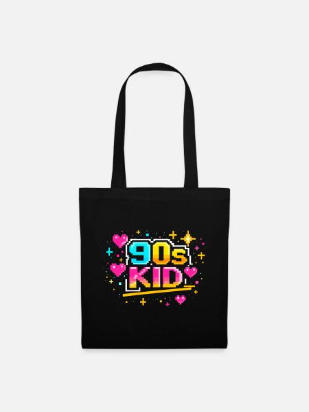 90s KID - Stoffbeutel - Schwarz