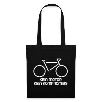 Kein Motor Kein Kompromiss Fahrrad - Stoffbeutel - Schwarz - Vorne