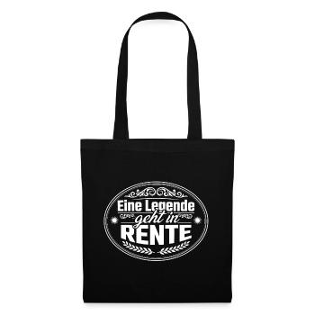 Legende geht in Rente - Stoffbeutel - Schwarz - Vorne