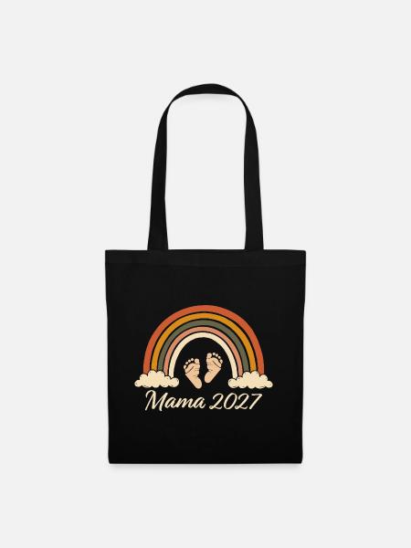 Mom 2027 Pregnancy Announcement Rainbow - Tote Bag - black