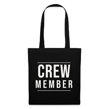 Crew Member Typo Modern Schmal Team Staff Event - Tote Bag - black - Front