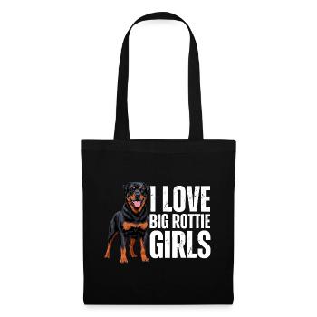 I Love Big Rottie Girls Rottweiler Dog - Tote Bag - black - Front