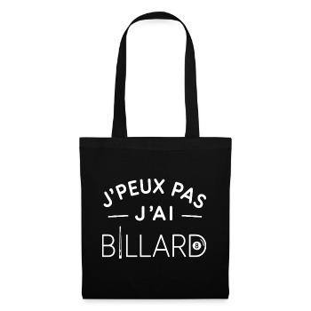 Billard Humour Cadeau Passionné de Billard - Sac en tissu - noir - Devant