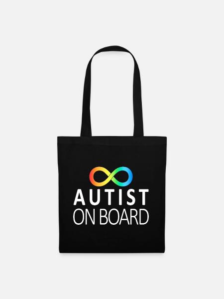 Autist on Board: Neurodiversitäts-Aufkleber - Stoffbeutel - Schwarz