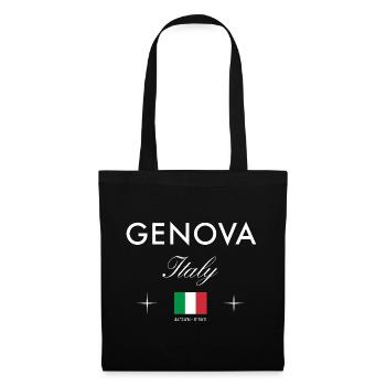 Genoa Italy Coordinates Travel Souvenir - Tote Bag - black - Front