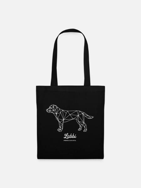 Labrador Retriever - Polygon Labbi Design - Stoffbeutel - Schwarz