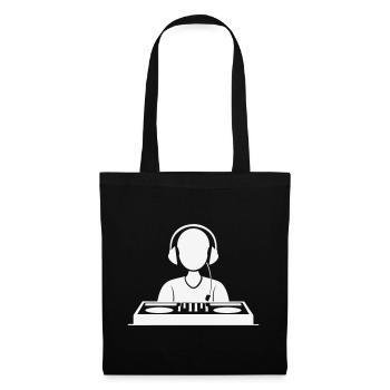 DJ-Mixer Silhouette mit Kopfhörern - Stoffbeutel - Schwarz - Vorne