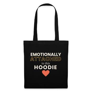 Emotional an diesen Hoodie gebunden - Stoffbeutel - Schwarz - Vorne