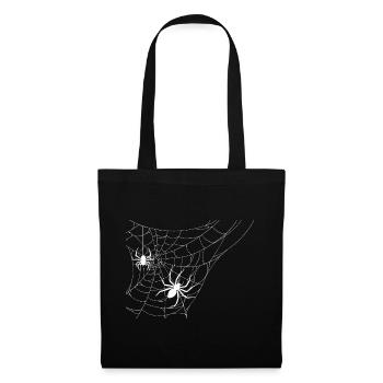 Weiße Spinne - Stoffbeutel - Schwarz - Vorne