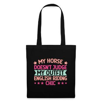 Hobby Horse Rider My Outfit Chic English Riding - Stoffbeutel - Schwarz - Vorne