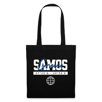 Samos Griechenland Koordinaten Reise Souvenir - Stoffbeutel - Schwarz - Vorne