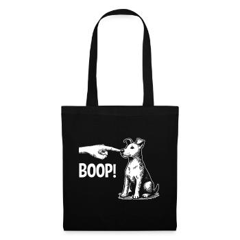 Funny Dog Boop The Snoot Animal Humor - Stoffbeutel - Schwarz - Vorne