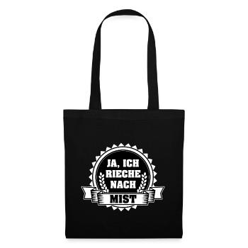 Landwirt Shirt-Ja, ich rieche - Stoffbeutel - Schwarz - Vorne