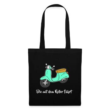 Retro - Le Voyage en scooter - Sac en tissu - noir - Devant
