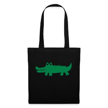 Krokodil - Stoffbeutel - Schwarz - Vorne