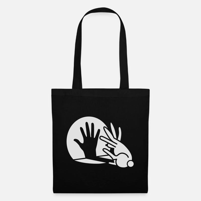 Rabbit Hand Shadows Glow in the dark - Sac en tissu - noir