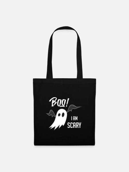 Boo! I am scary . Geist Gespenst Grusel Halloween - Stoffbeutel - Schwarz