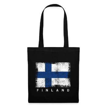 Drapeau finlandais - Sac en tissu - noir - Devant