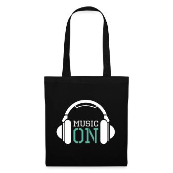 Kopfhörer Musik Liebe DJ Techno Hip Hop Logo icon - Stoffbeutel - Schwarz - Vorne