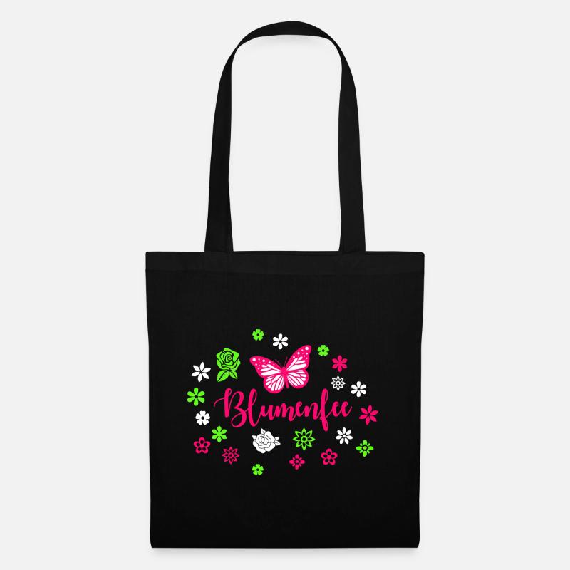 Blumenfee - Stoffbeutel - Schwarz